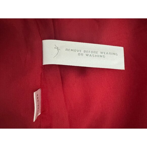 Ann Taylor Red Virgin Wool Knit Sheath Dress w/Pockets Size 12 Lined Classic - Picture 6 of 7